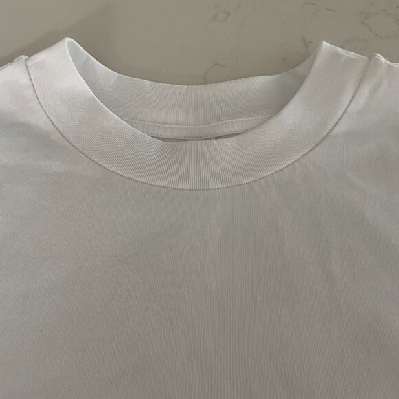 Uniqlo AIRism Unisex SS Crew Neck Boxy Cut Cotton Poly Blend Tee White Sz M - Picture 6 of 12